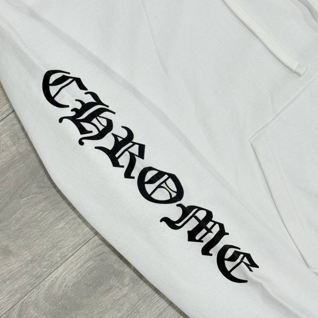 Size XL - Chrome Hearts Vertical Logo Fleece Hoodie ' White ' | NEW!