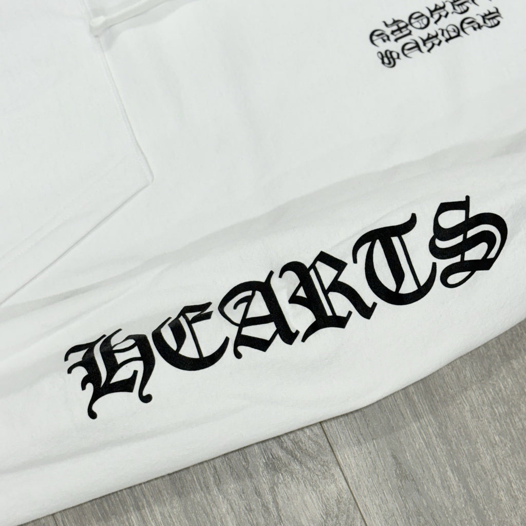Size XL - Chrome Hearts Vertical Logo Fleece Hoodie ' White ' | NEW!