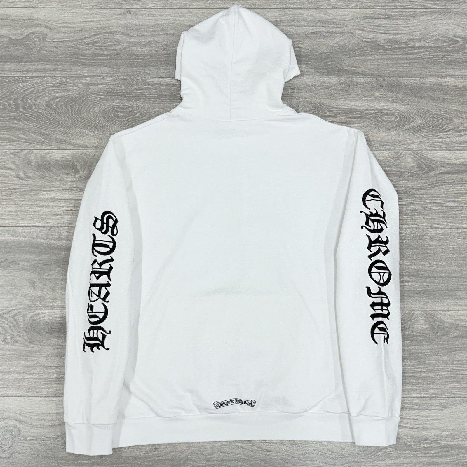 Size XL - Chrome Hearts Vertical Logo Fleece Hoodie ' White ' | NEW!