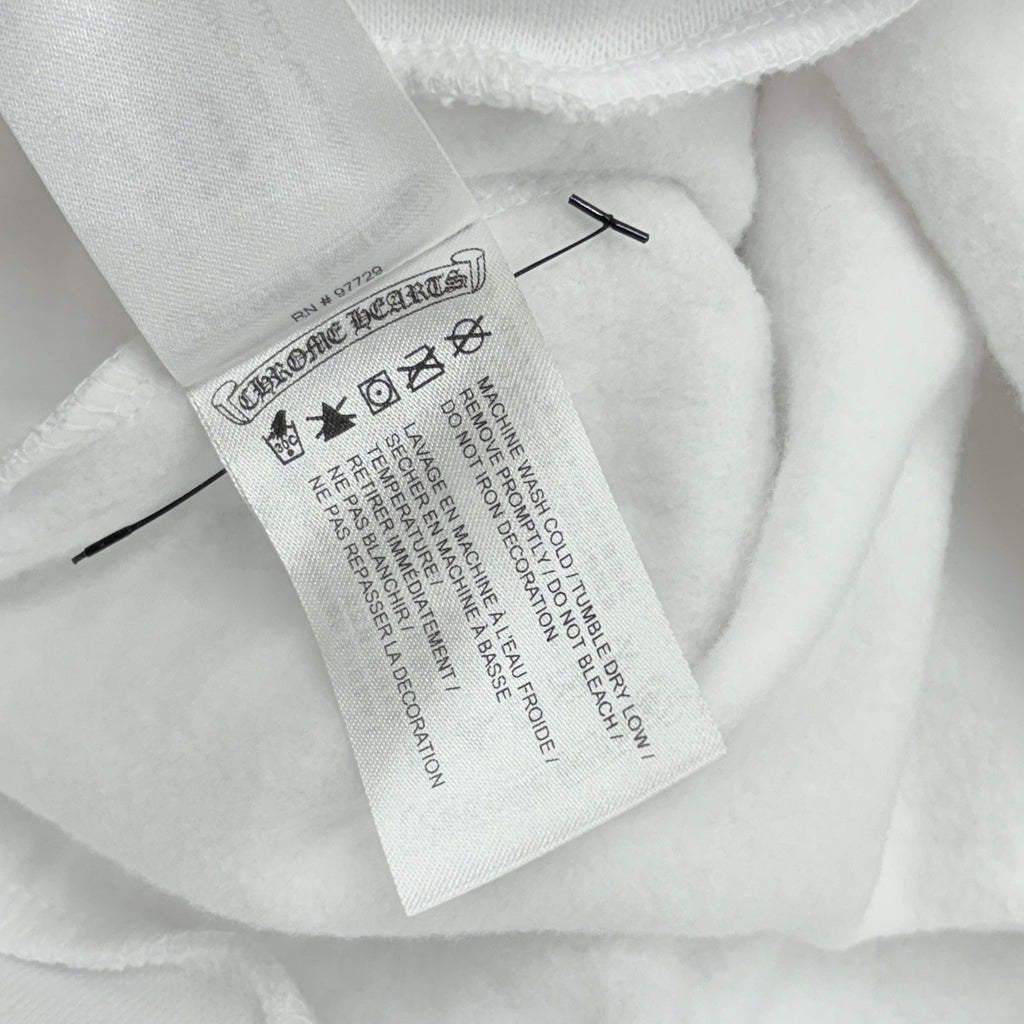 Size XL - Chrome Hearts Vertical Logo Fleece Hoodie ' White ' | NEW!