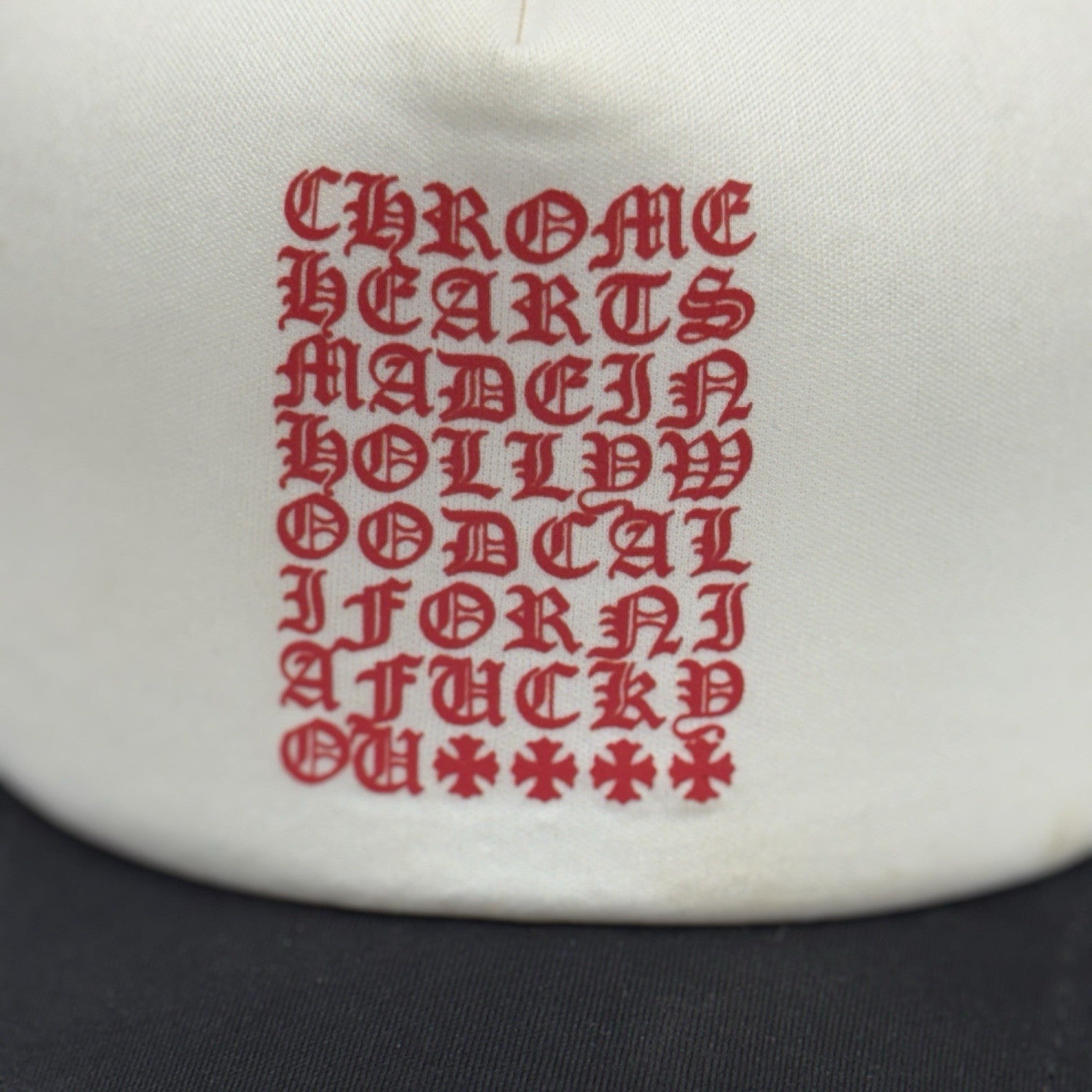 Chrome Hearts Eyechart Trucker Hat ' Black White Red ' | ONLY WORN 1-3x!