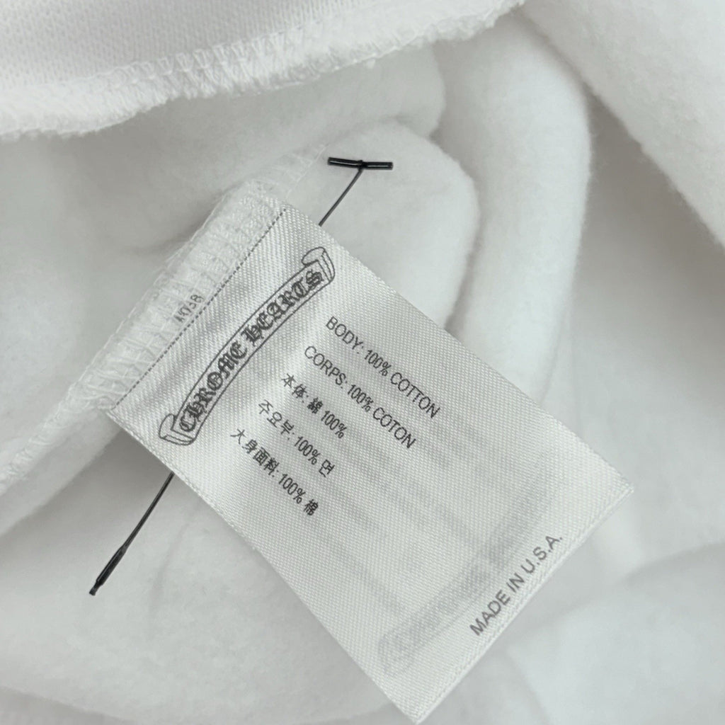 Size XL - Chrome Hearts Vertical Logo Fleece Hoodie ' White ' | NEW!