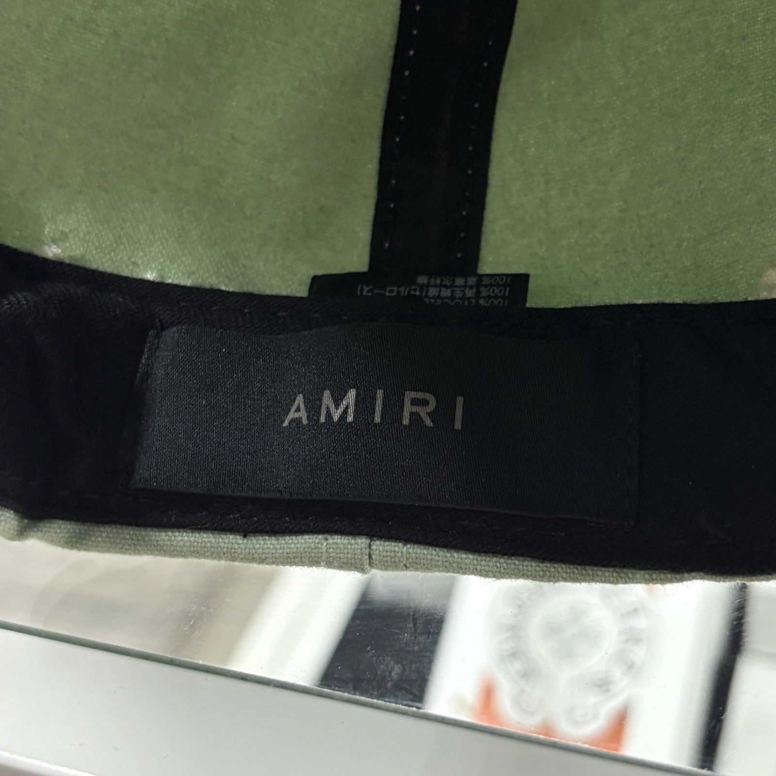 Amiri Chenille MA Patch Canvas Hat ' Frosty Green ' | SUPER CLEAN!