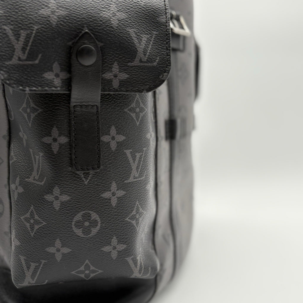 Louis Vuitton Cristopher MM Monogram Eclipse Backpack ' Black Grey '