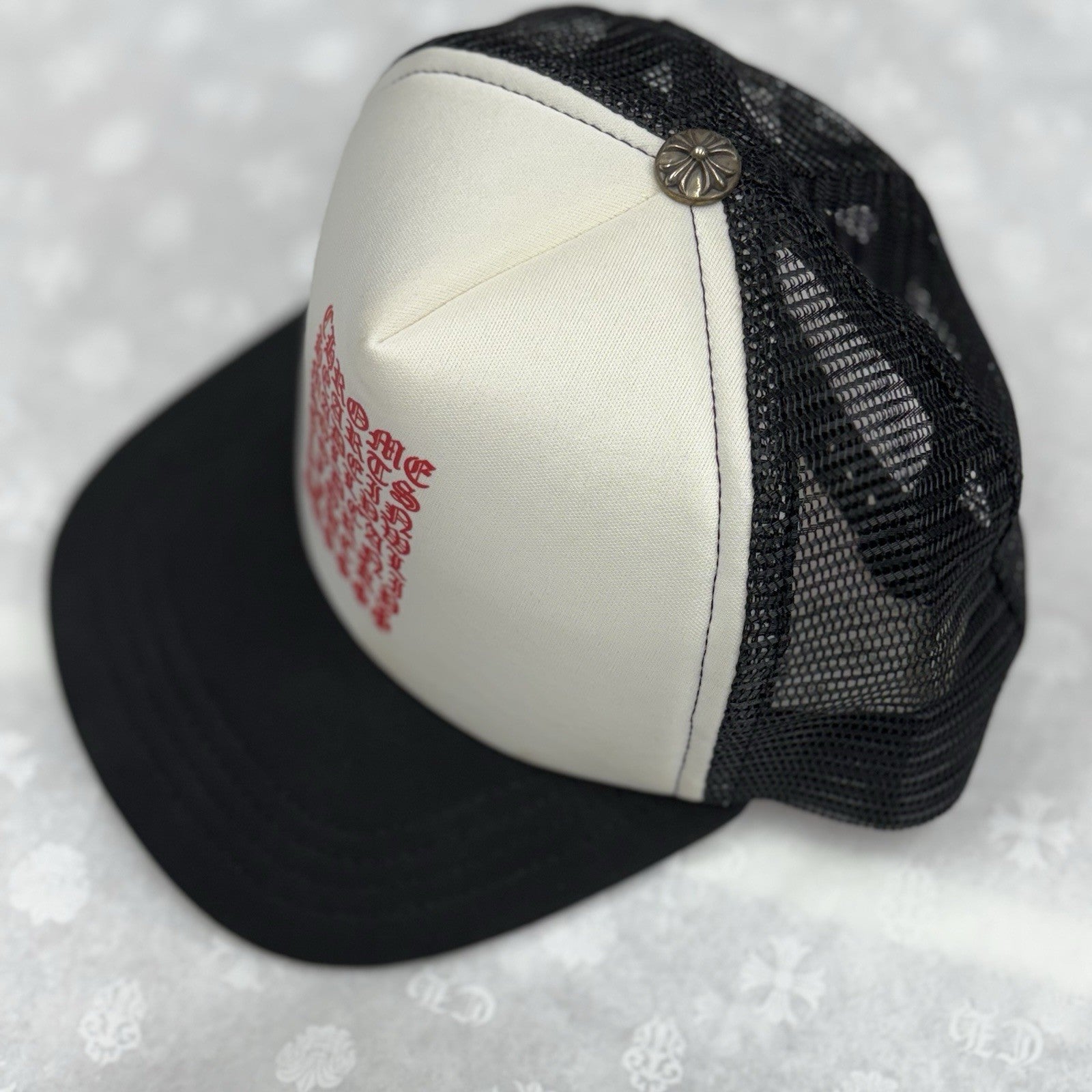 Chrome Hearts Eyechart Trucker Hat ' Black White Red ' | ONLY WORN 1-3x!