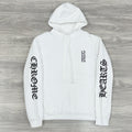 Size XL - Chrome Hearts Vertical Logo Fleece Hoodie ' White ' | NEW!