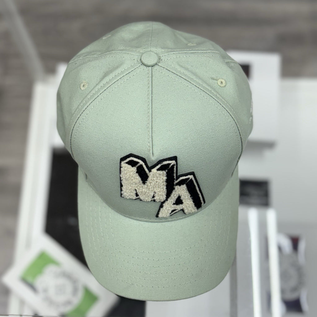 Amiri Chenille MA Patch Canvas Hat ' Frosty Green ' | SUPER CLEAN!