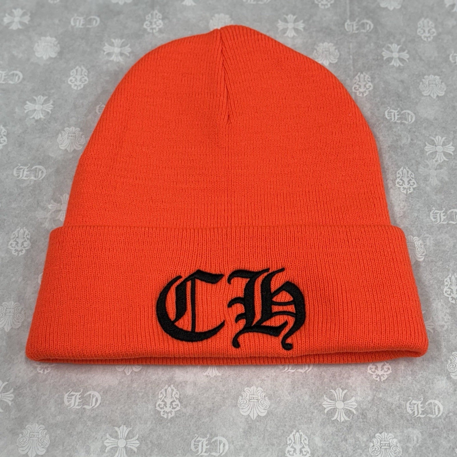 Chrome Hearts CH Logo Beanie ' Orange Black ' | BRAND NEW!